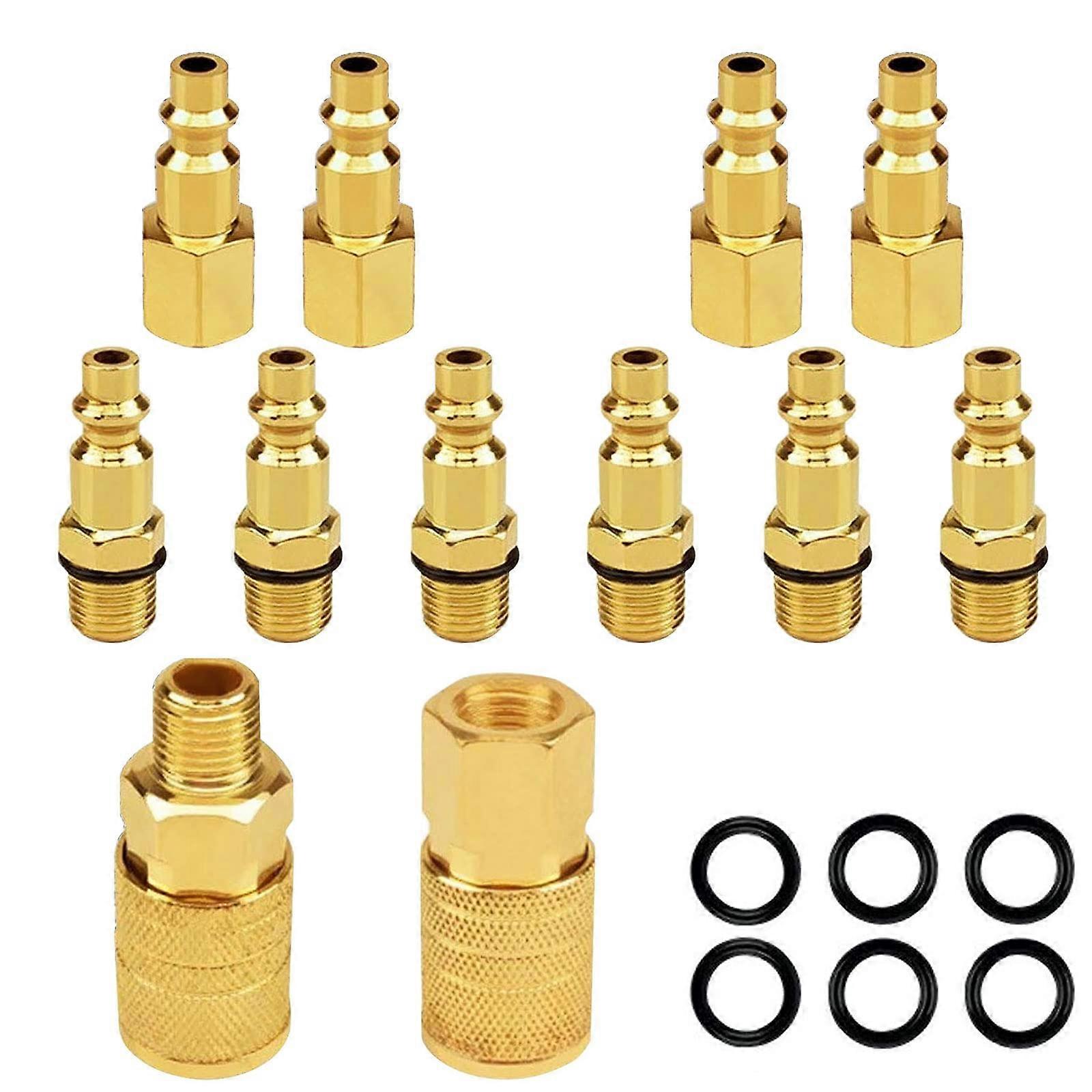 Air Compressor Coupler Connector Socket Kit, Pneumatic Quick Connect Fittings, 12-Pack, Durable and Compatible