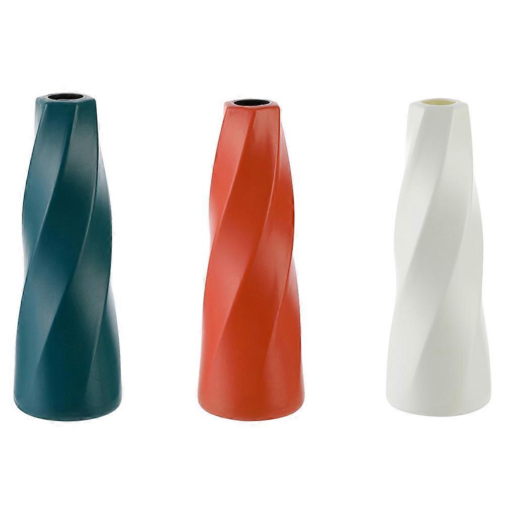 Chic Flower Vase 3PCS European Style Assorted Color Plant Vases For Decorative Home And Office Use