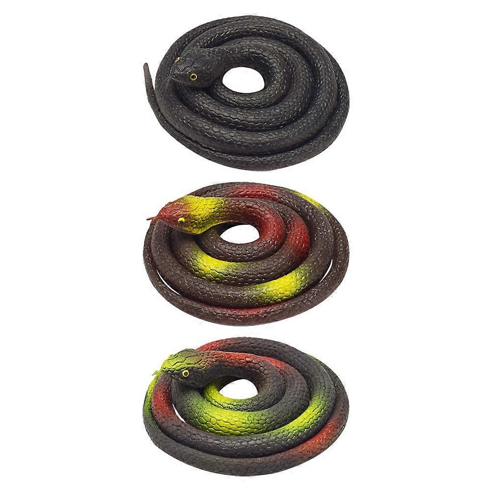 Realistic Fake Snake Toy 3Pcs Creative Imitation Snakes For Pranks In Assorted Color With Soft Touch Material
