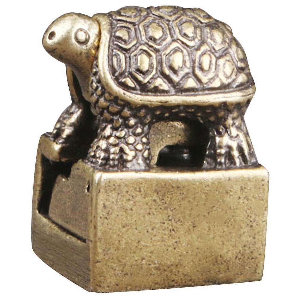 가정 장식 및 수집가를 위한 레트로 황동 거북이 인형 장식 분리형 스탬프 1Pcs