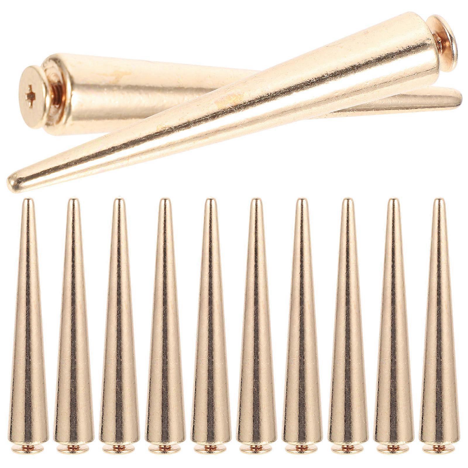 Golden Alloy Punk Craft Rivets for DIY Use 30pcs Smooth Tips for Clothing