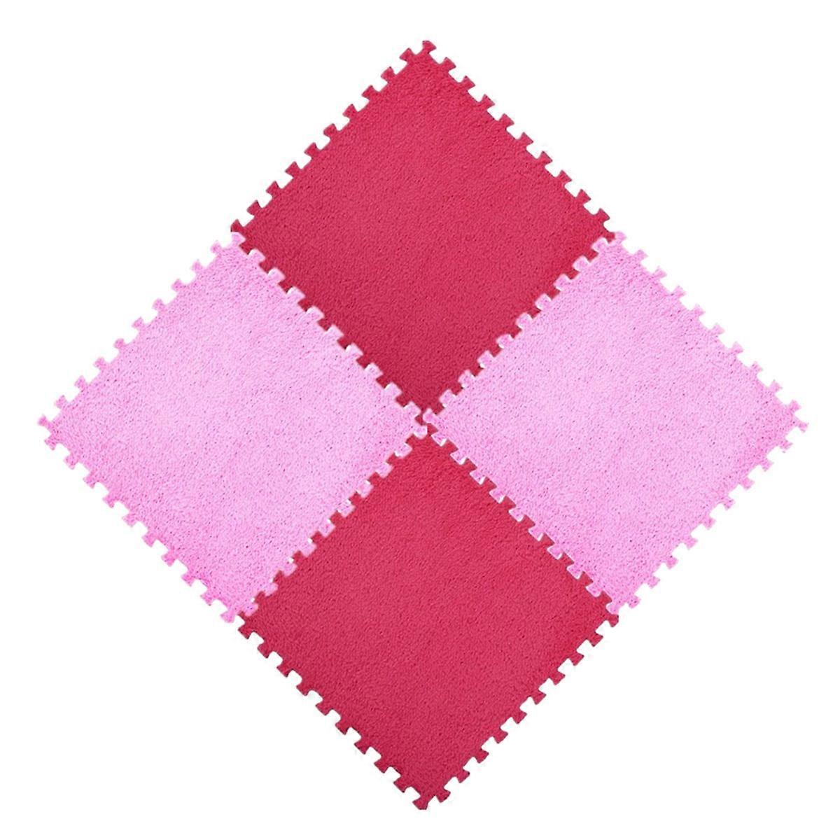 EVA Yoga Mat for Exercise Use Red Pieces 30x30cm Square Interlocking Tiles Easily Cleaned