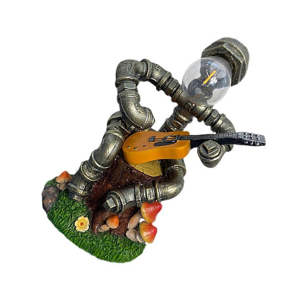 Robot Shaped Solar Lamp, Creative Resin Garden Decor for Courtyard, Lawn and Outdoor Spaces, Durable DIY Landscaping Ornament, Unique Gift for Family