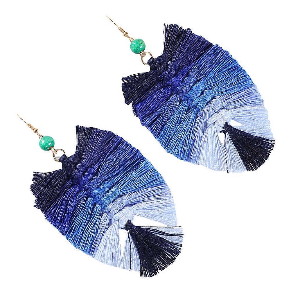 Here's a refined and attractive product description for your **Lightweight Blue Gradient Tassel Earrings**:

 

✨ **Lightweight Blue Gradient Tassel