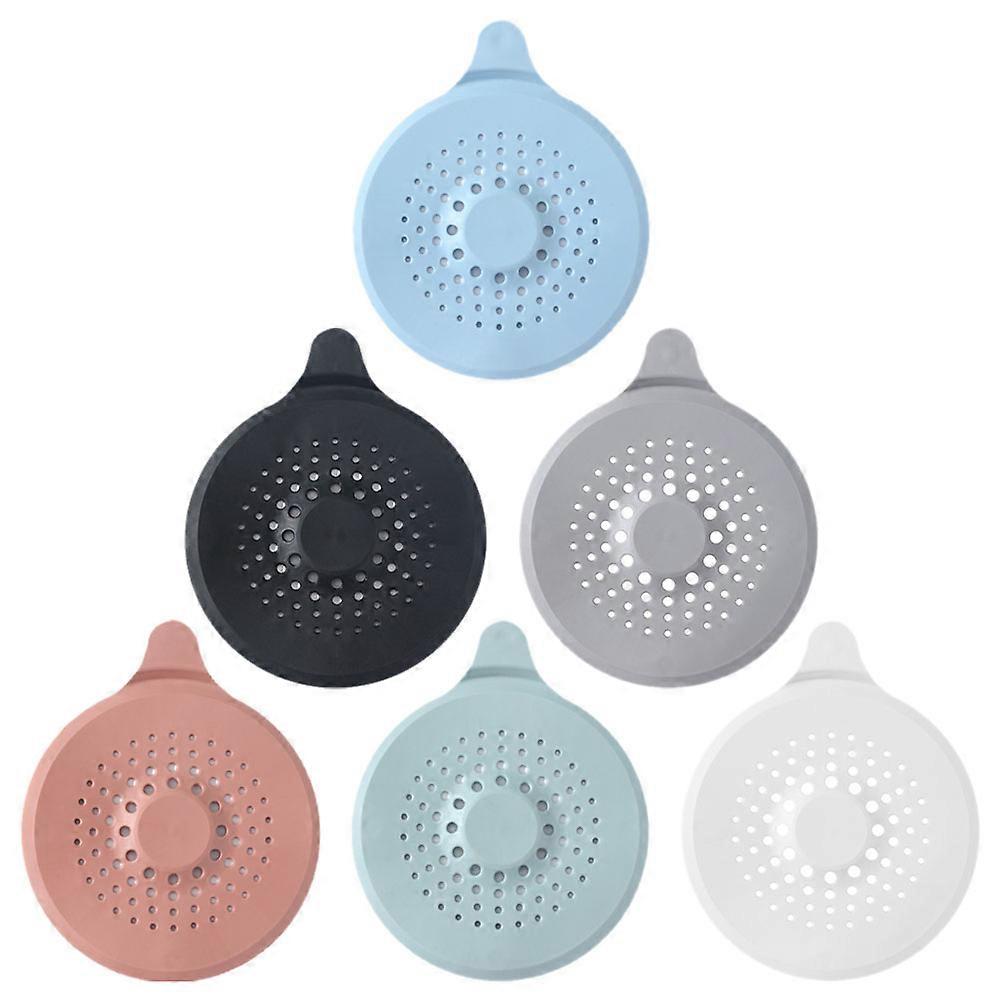 Shower Drain Hair Catcher 6Pcs TPR Durable Design Assorted Color Bathroom Accessories Prevent Clogging For RV Use