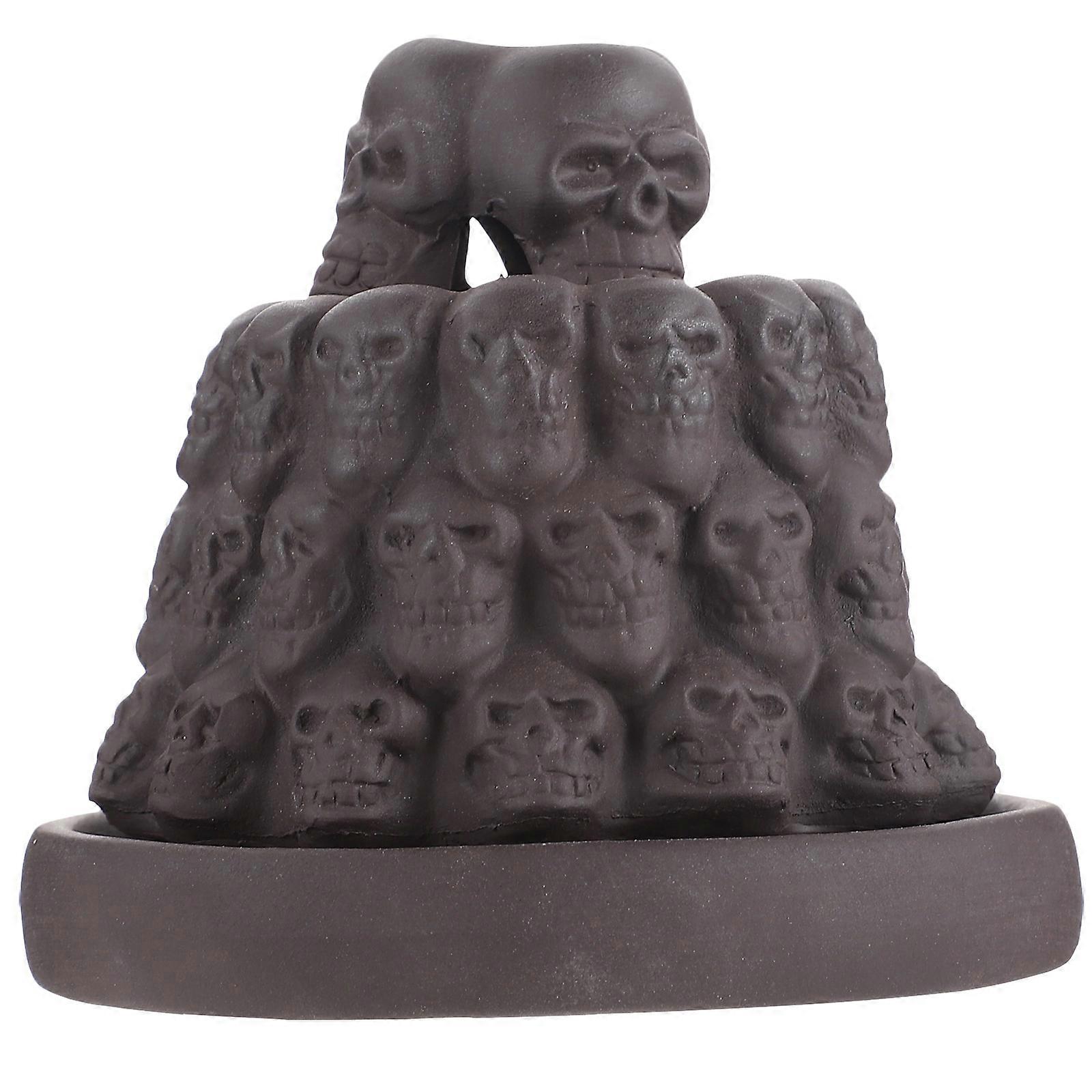 Home Decoration Purple Sand Backflow Censer Skull Mountain Excellent For Family Use 11x10.5x10.5cm Helps With Meditation 1Pack