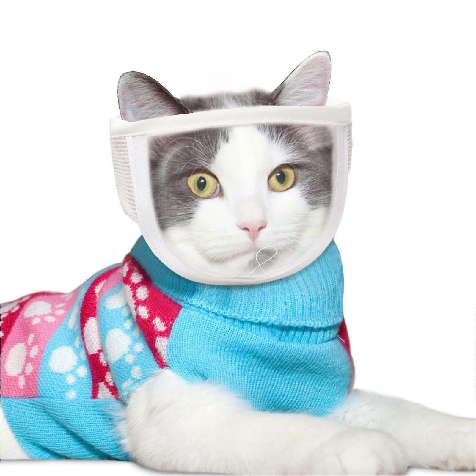 Breathable Cat Muzzle – AntiBite Muzzle for Mutual Biting, Transparent Kitten Mouth Guard Helmet for Pets, Dogs, Puppies, and Small Animals