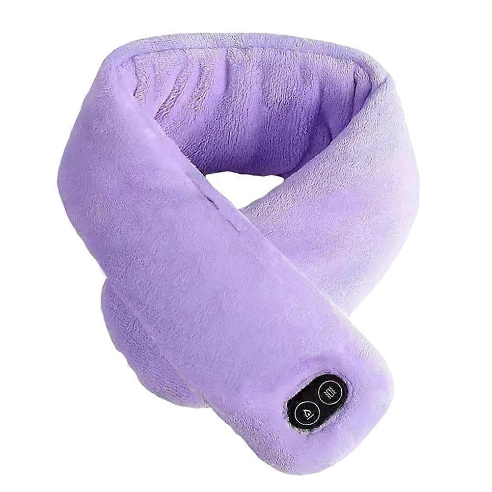Portable Heating Scarf Cold-Proof Design For Outdoor Activities In Purple Crafted From Polyester Fiber 1Pack