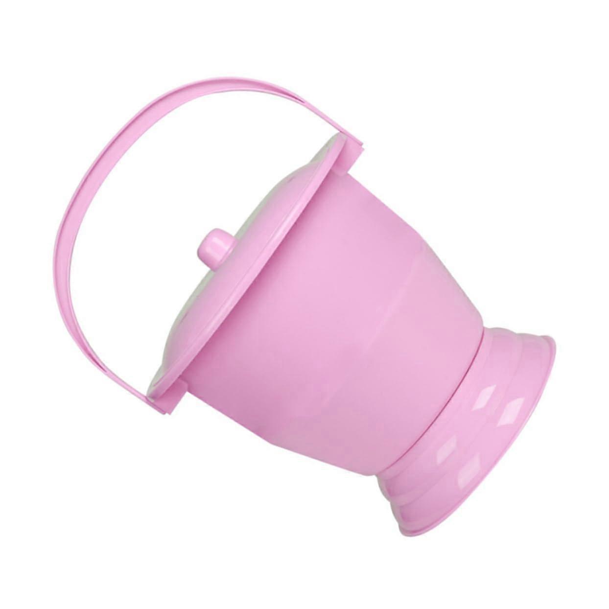 Urinal for Emergency Toilet Pot Bucket Night Pots with Lid PP Pink Reusable