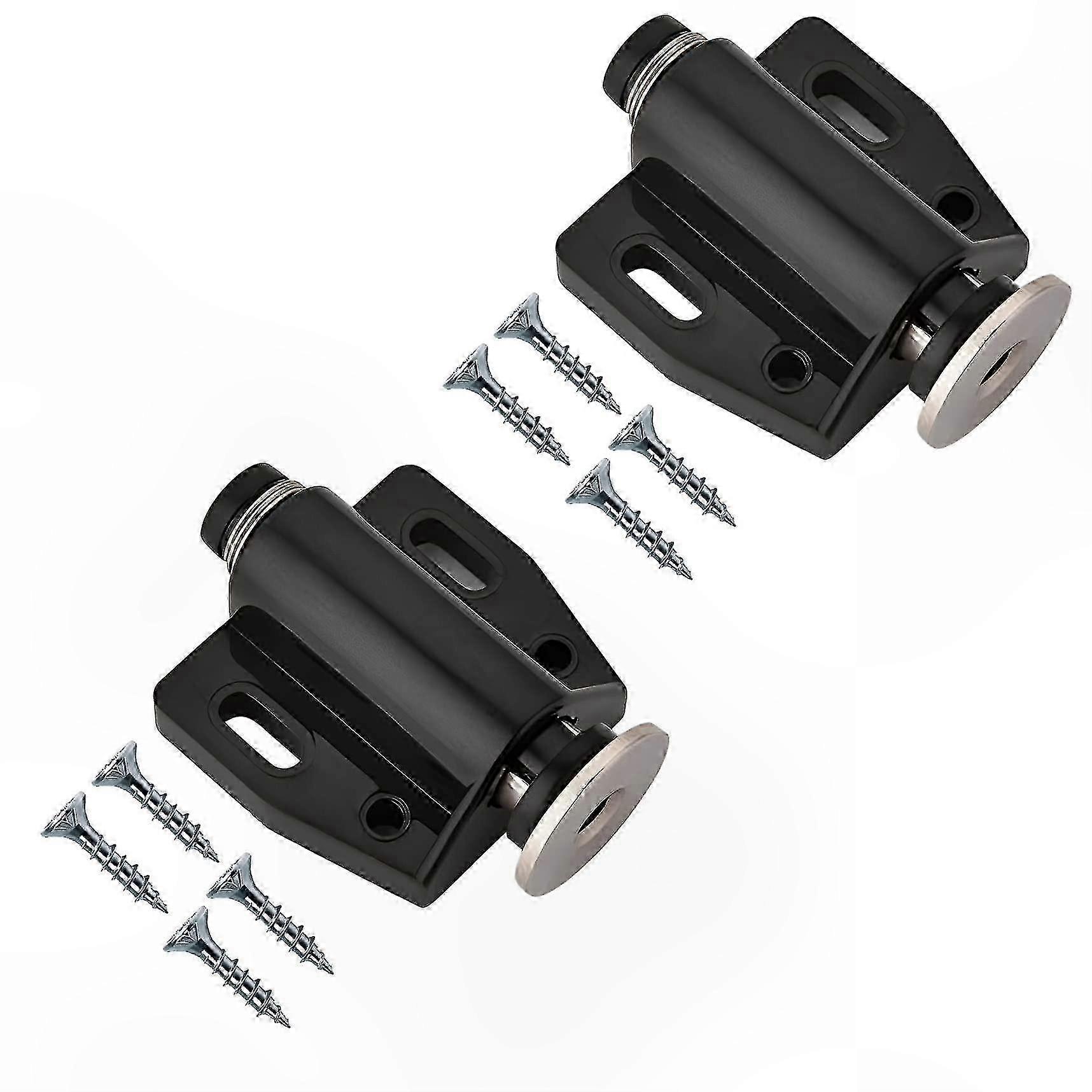 Magnetic Touch Release Door Latch in Black for Smooth Open and Close Functionality