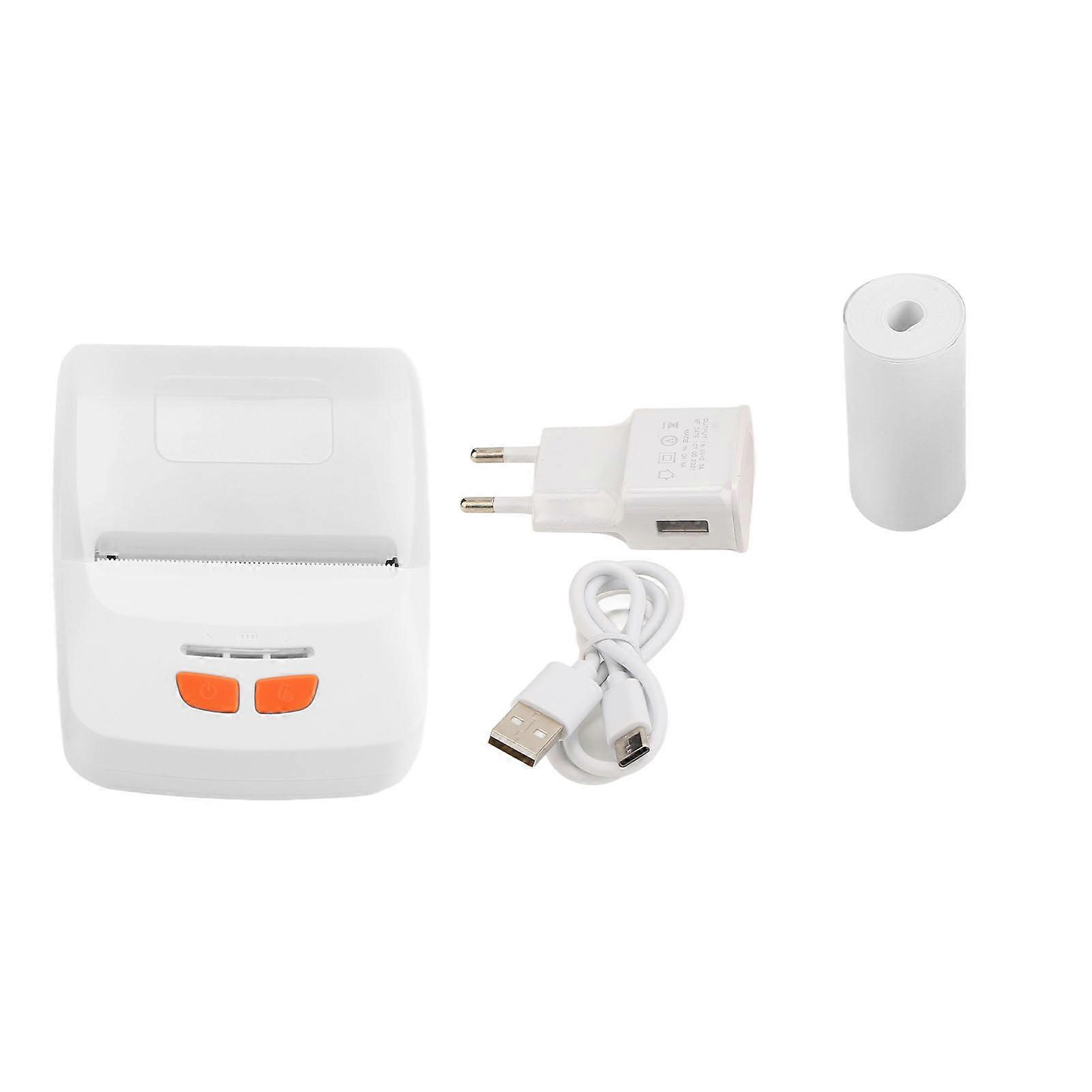 Wireless Portable Thermal Printer TYPE C Fast Printing Ticket Printer for Labels White