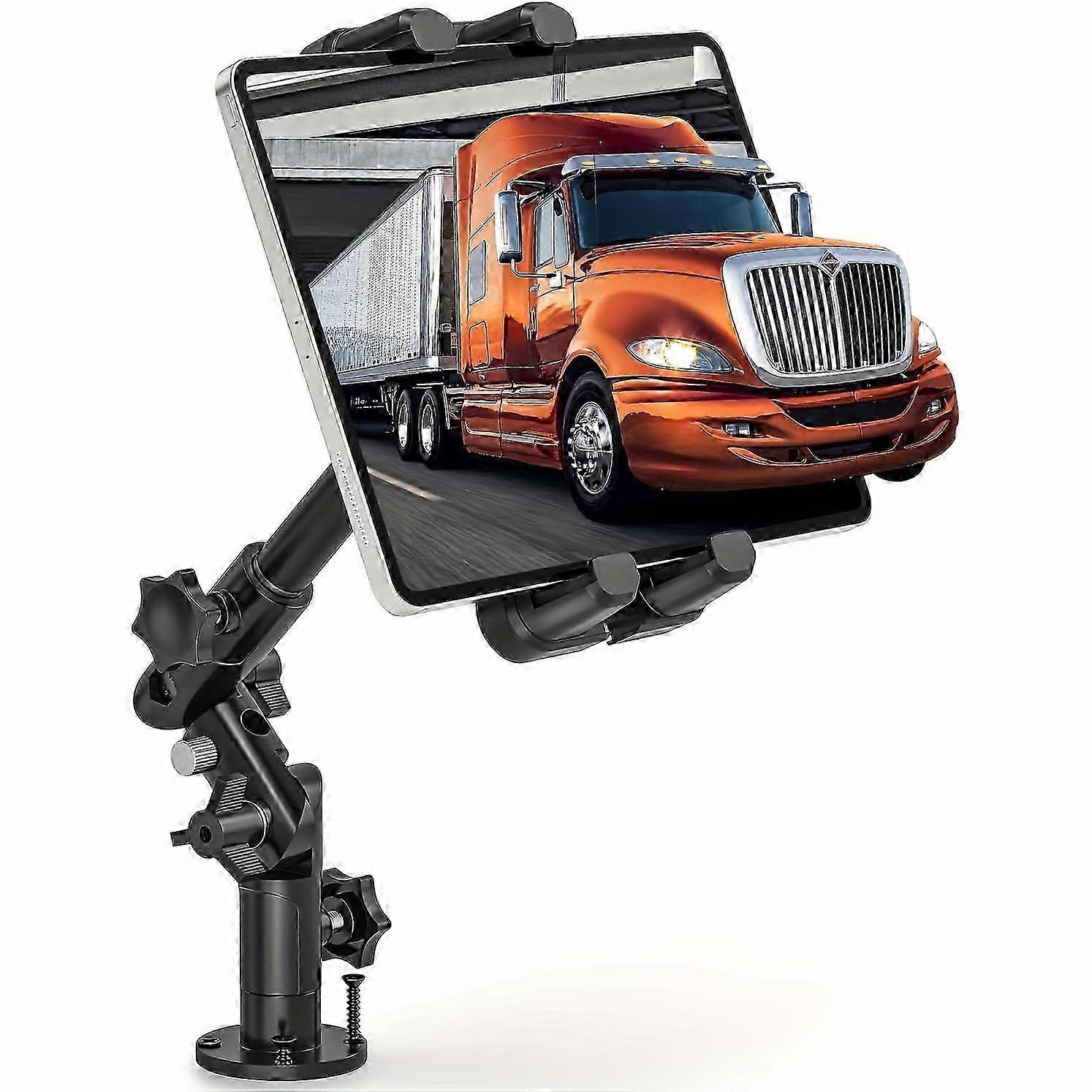 Durable Aluminum Tablet Stand for Truck, Car, Desk & Wall Use - Compatible with Various Devices