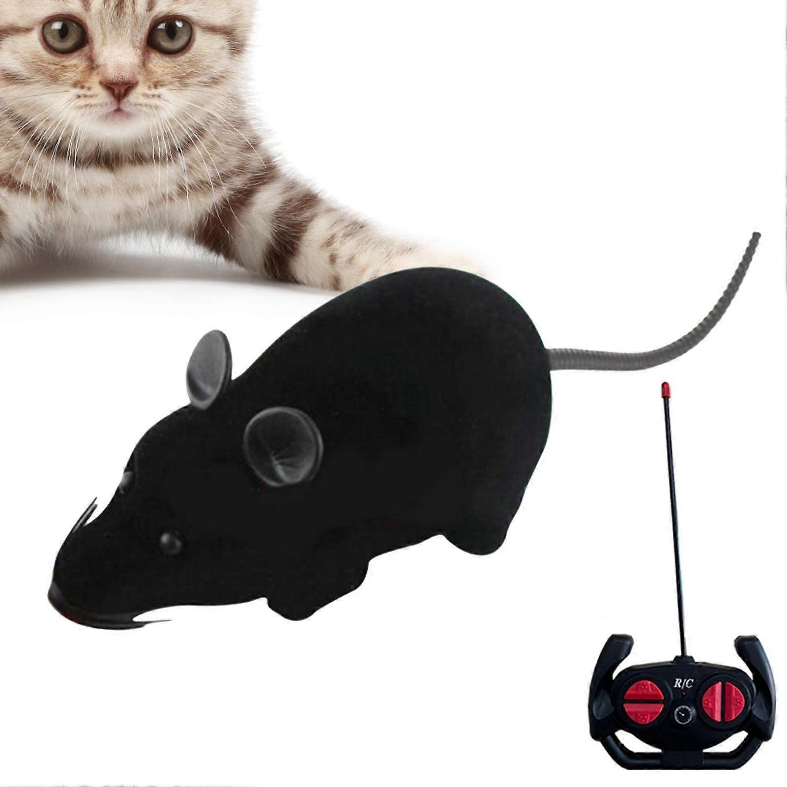 Electronic Mouse Cat Toy RC Remote Control Auto Rotating Electric Interactive Cat Toy Black