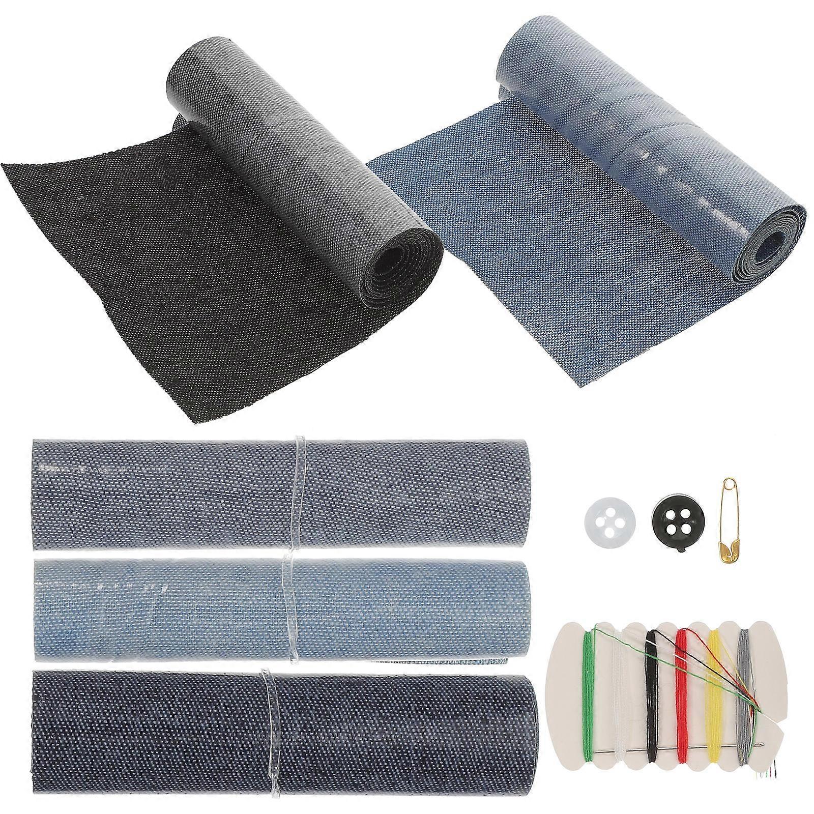 Clothes Repair Rectangular Sewing Patches for Diy Enthusiasts Polyester Multi Color with 5Set