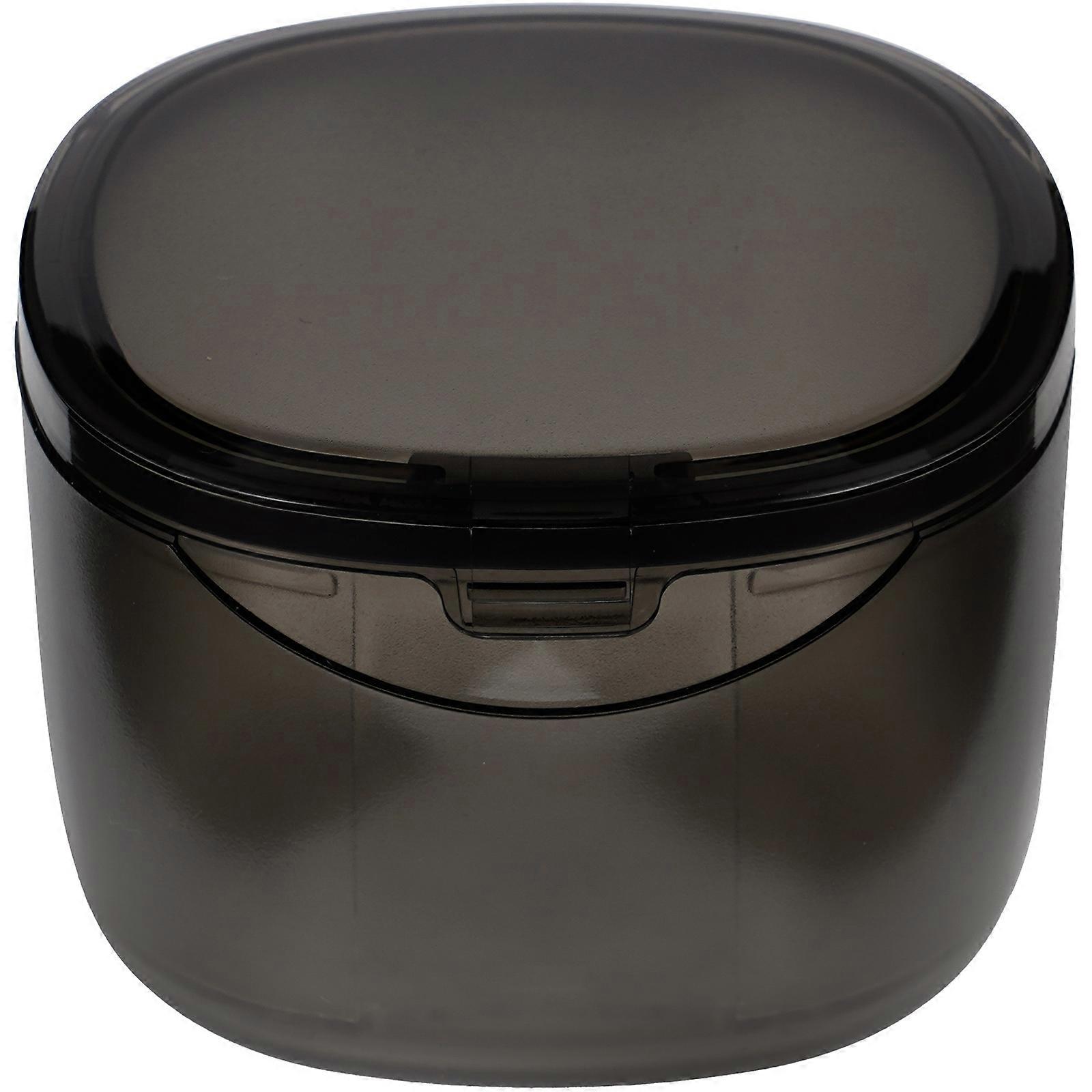 Portable Denture Storage Case for Retainers Made of Strong Plastic Grey for Travel 2.5x2.5x3.5 Inches