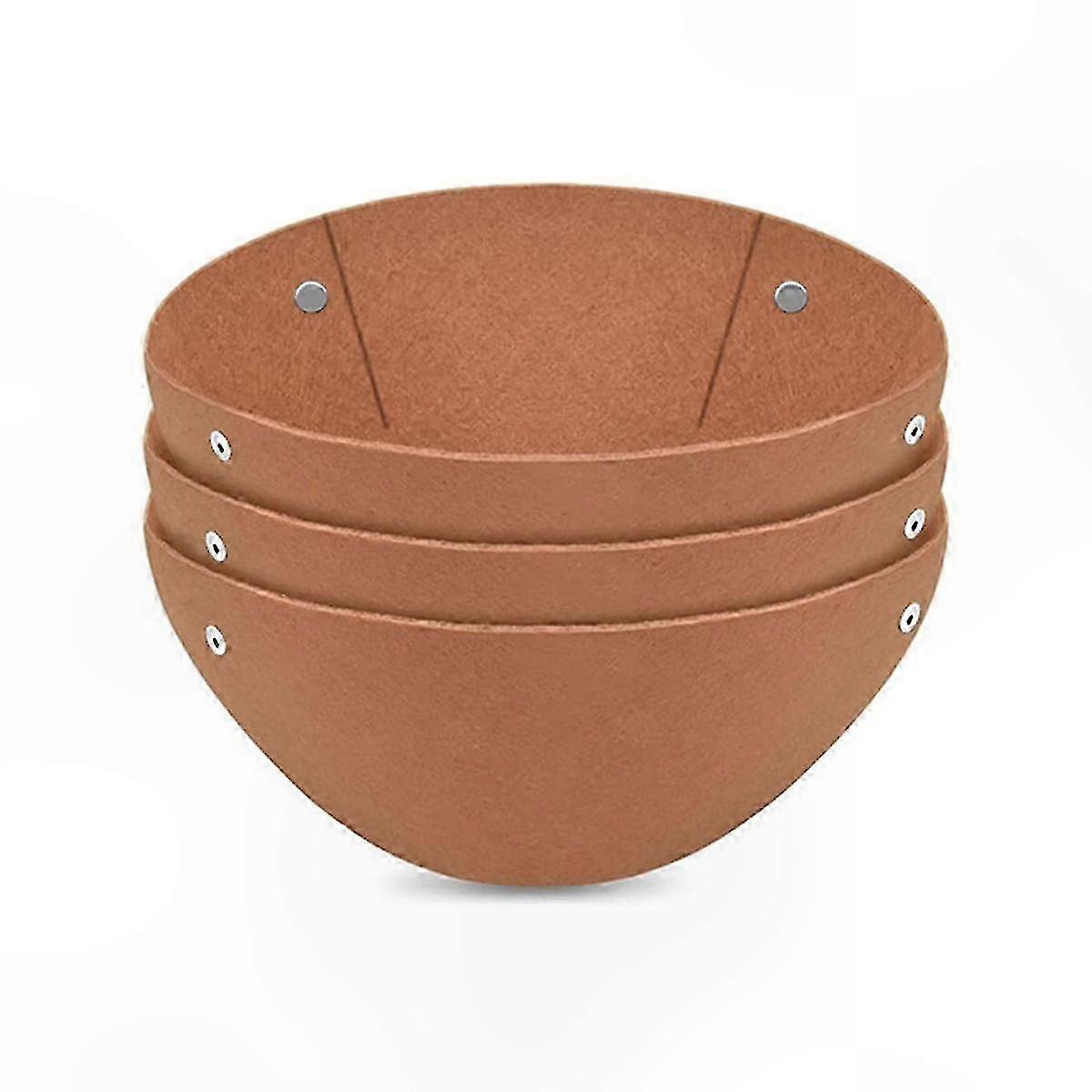 Set of 3 Felt Round Planters with Hanging Basket Liners for Home Decor hwy