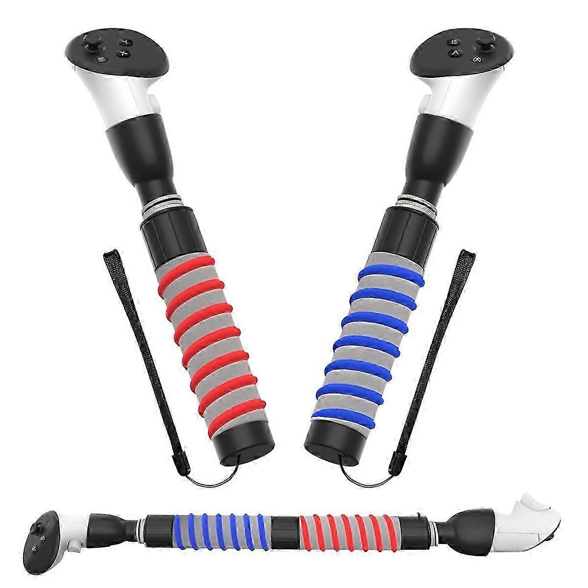 For 3 VR Golf Game Controller Handle Non-Slip Sponge Extension Grips Long Sticks VR Games Accessories-Black