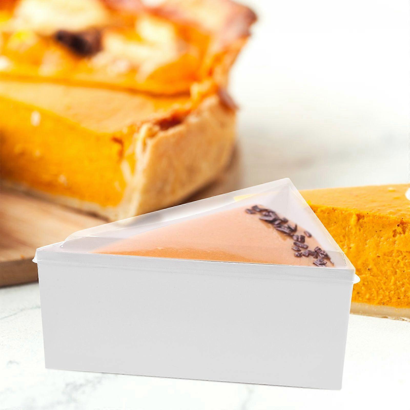 50 Sets Of Triangle Cake Slices Boxes Cake Box Triangle Cake Slice Case Cake Slices Packaging Cake Container