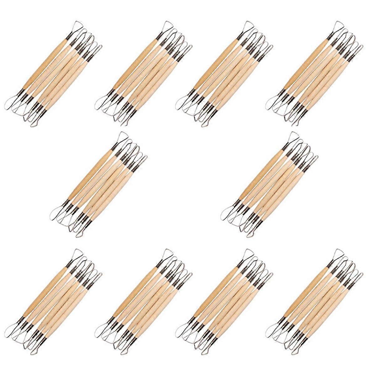 60 PCS 8 Inch Double Ended Sculptor's Carving Tool Wooden Handle
