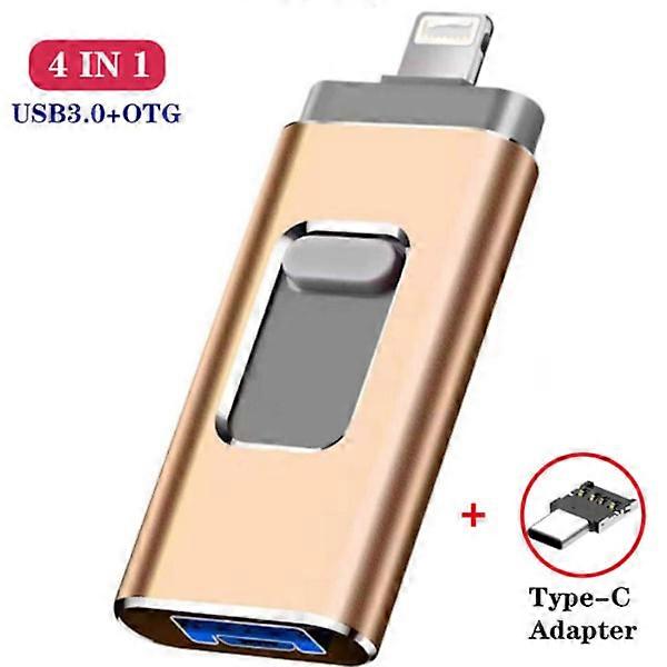 High-speed mobile flash drive, advertising computer system vehicle-mounted USB flash drive (golden, USB2.0 64G),