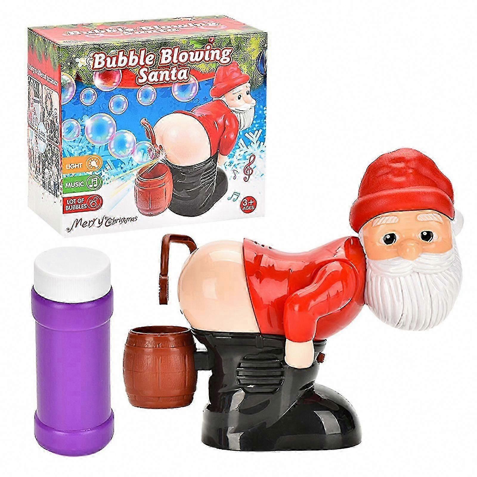 Funny Santa Claus Automatic Fart Bubble Machine with Lights and Music
