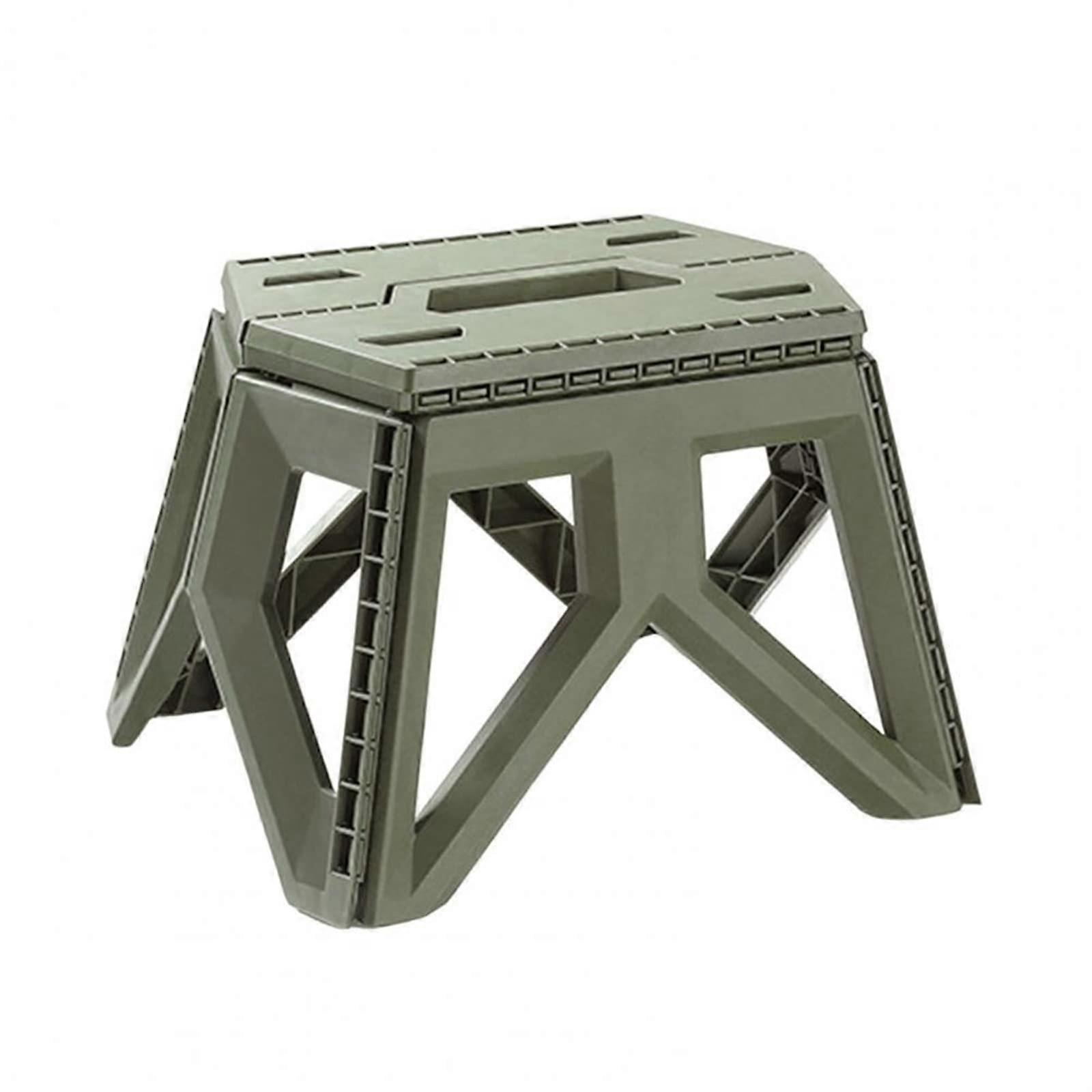 Fishing Chair Portable Outdoor Folding Stool for Camping, High Load-Bearing Reinforced Triangle Design, Army Green