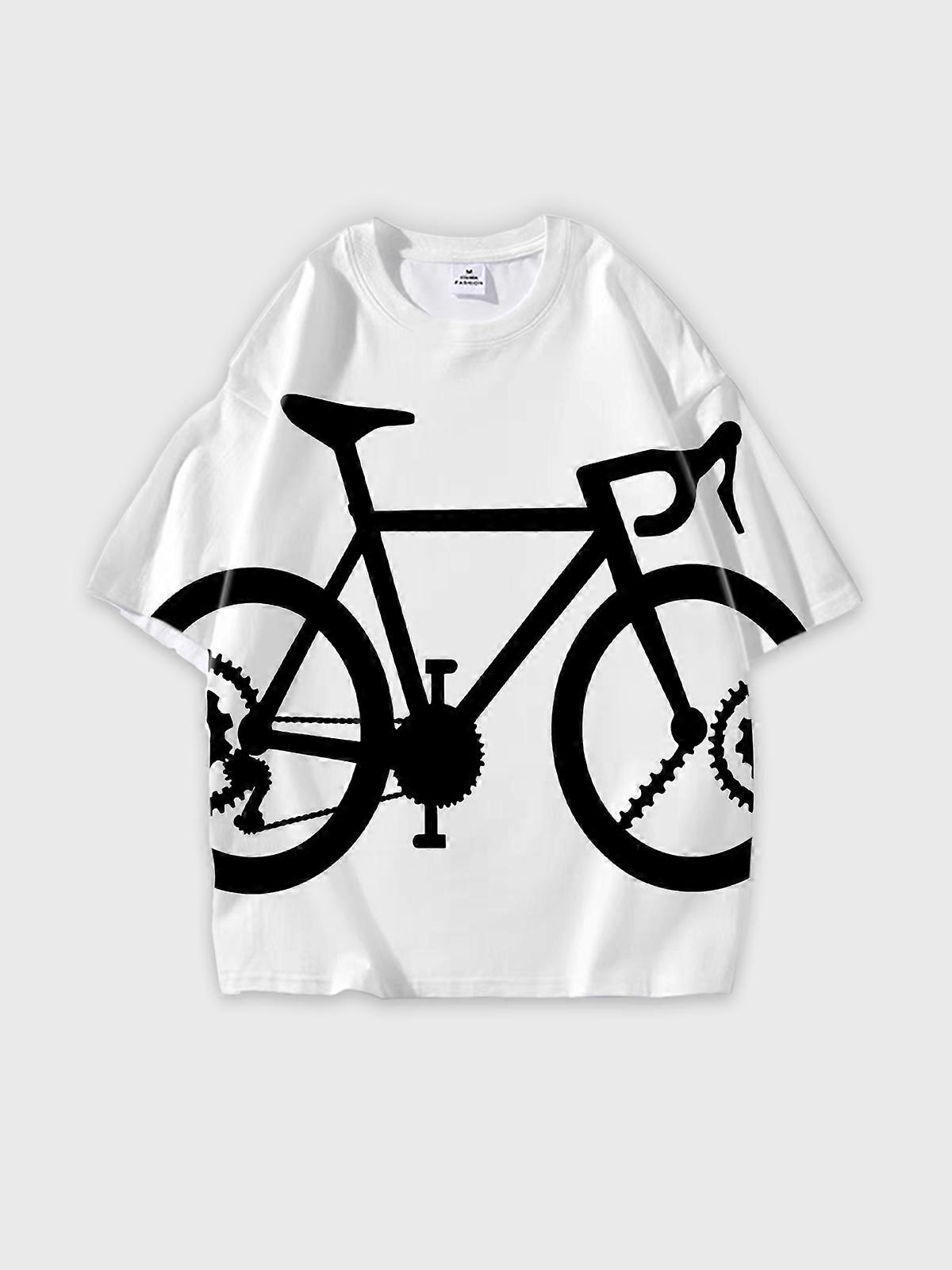 T-Shirt Short Sleeve Round Neck, Summer Casual Loose Graphic Tee, Unisex Pattern V3214