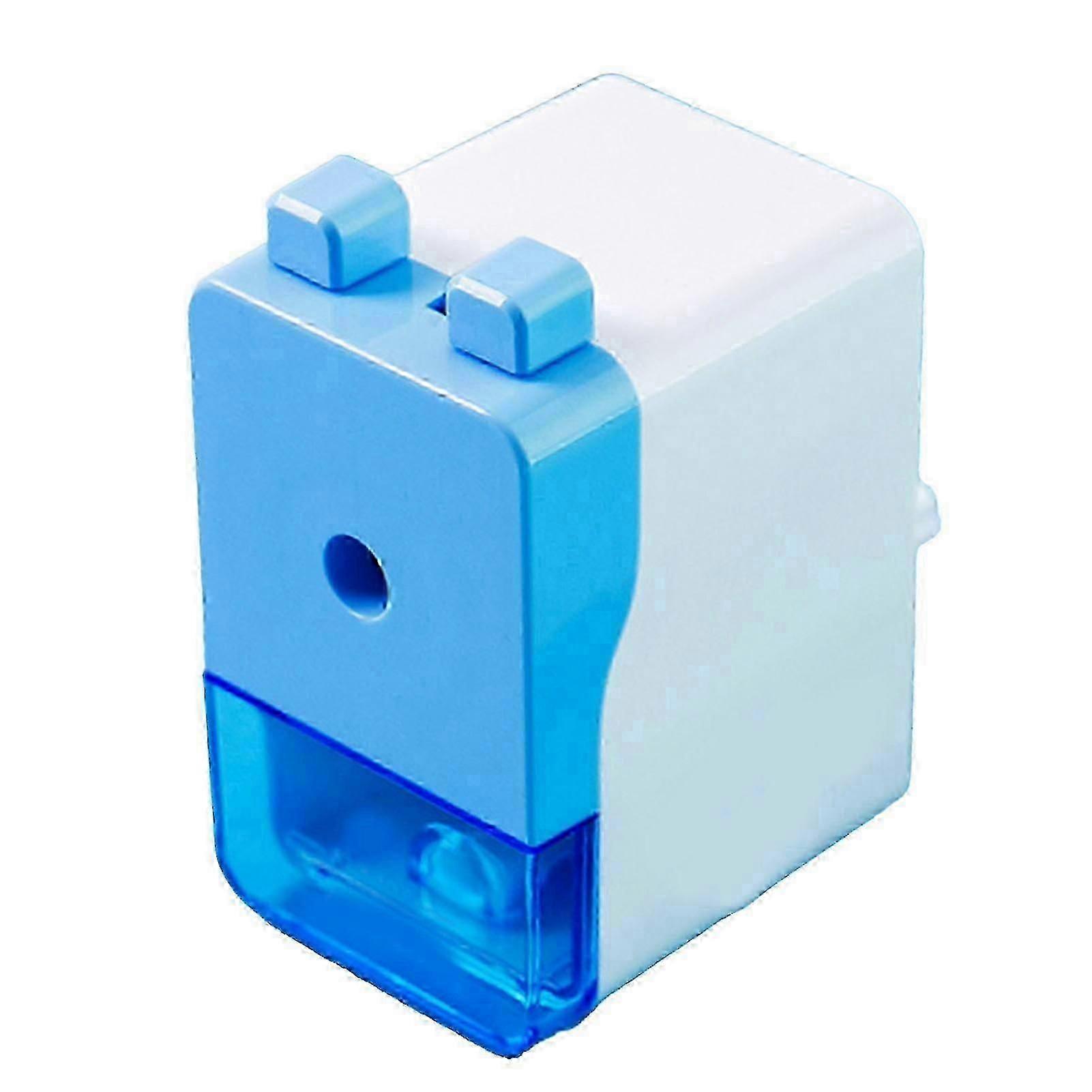 Cute Cartoon Hand Crank Pencil Sharpener, Effort-Saving Manual Sharpener for Students, Office, Family, Blue
