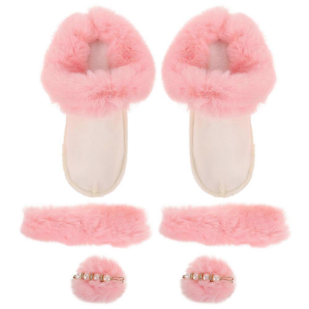Plush Shoe Liners Removable Cozy Thickened for Winter Boots Slippers Cold Weather Protection Soft Pink Furry Stockings