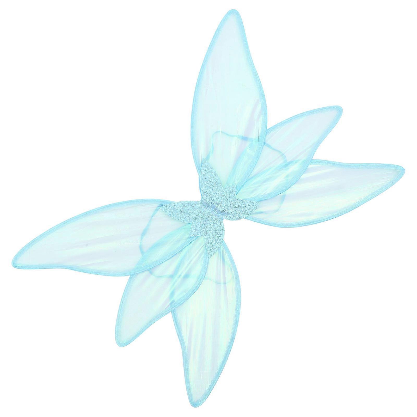 Glowing Fairy Wing Costume Prop For Women's Costume Party 1 Set Blue Decorative Wings