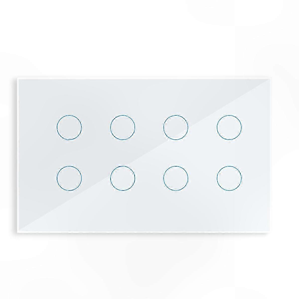 Smart Touch Light Switch 8 Gang Glass Panel WiFi Enabled for Alexa Home Automation