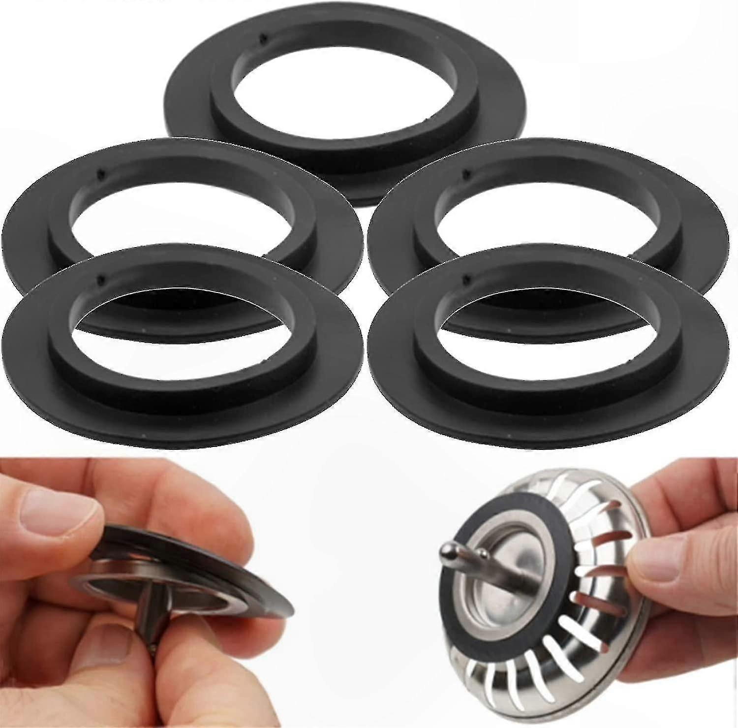 5PCS Rubber O-Ring Seals for Basin Plugs, Sink Drain Seal Washers, Compatible with 82-83mm Strainers