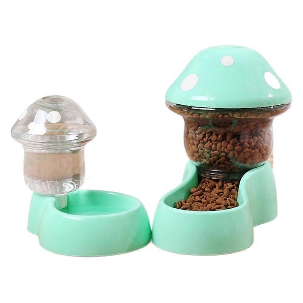 Automatic Pet Feeder With Mushroom Shape Dual Food Water Dispenser
