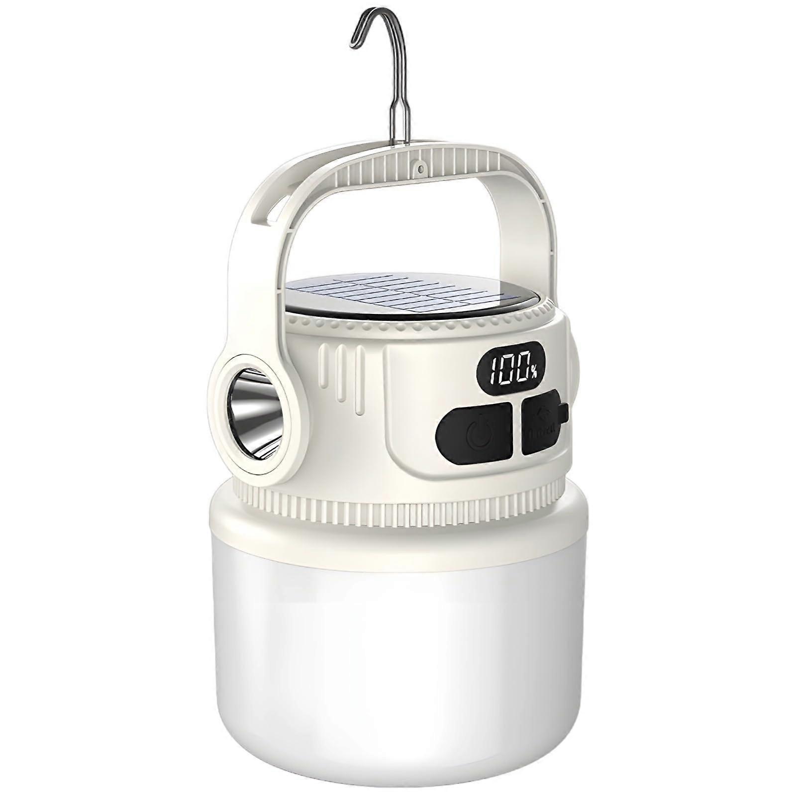 Led Solar Camping Lantern 6-Level Brightness, USB And Solar Charging, Rechargeable Emergency Light, Portable Lantern