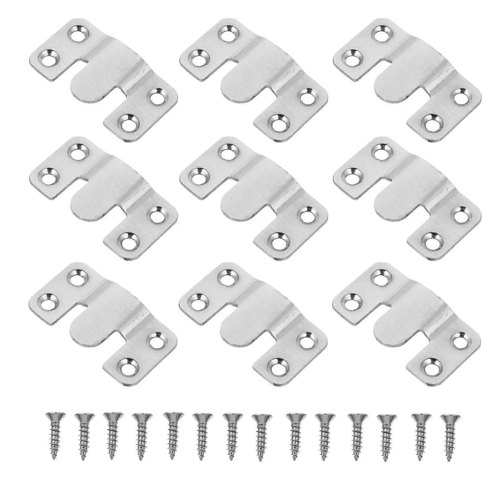 Flush Mount Bracket Stainless Steel Photo Frame Hook for Home 10Sets