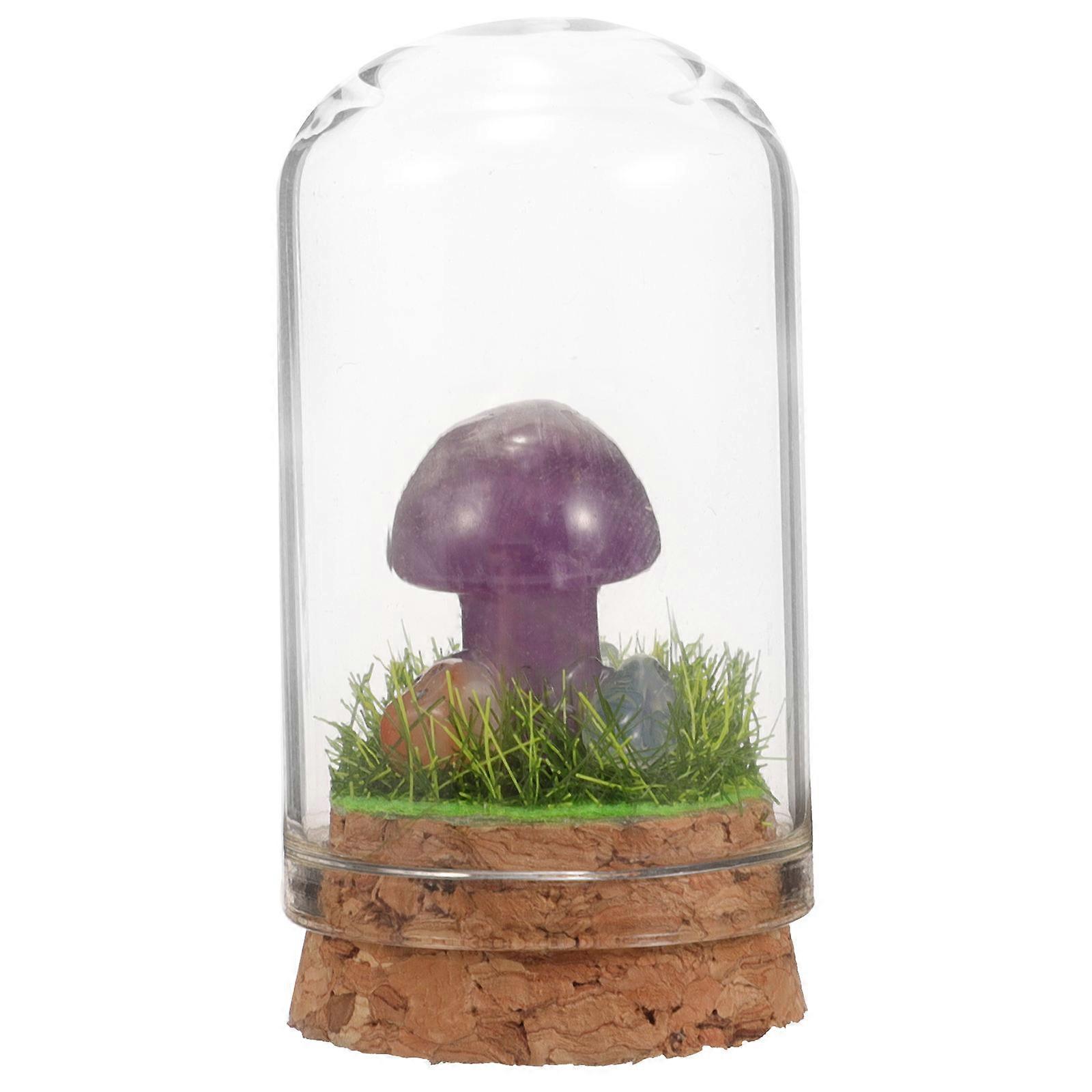 Crystal Mushroom Decor for Display Featuring Micro Landscape
