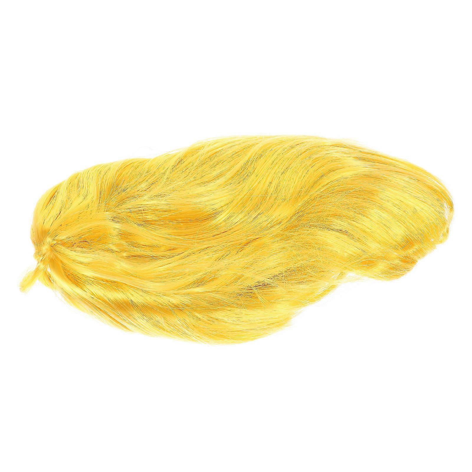 Costume Party Wig Mushroom Shape Hairpiece for Masquerade and Festivals Yellow Artificial Silk 1Pack