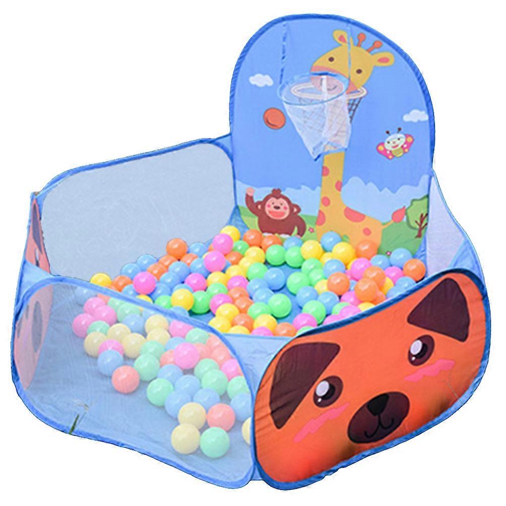 Baby Ball Pit Portable Kids Ball Tent with Basketball for Children Blue