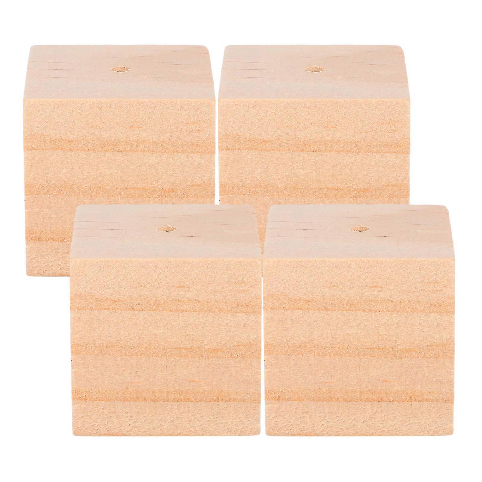 Baking Flower Display Base Wood Kitchen Use Carving Support Beige Material 4Set