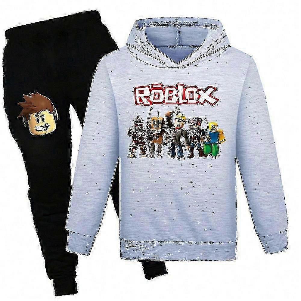 Çocuklar Roblox Baskı Eşofman Pulr Hoodies ve Eşofman Altı 2 Parça Kıyafet Seti Oyuncu Jogging Sweatshirt Aktif Giyim Seti Erkekler Kızlar A 7-14 szf