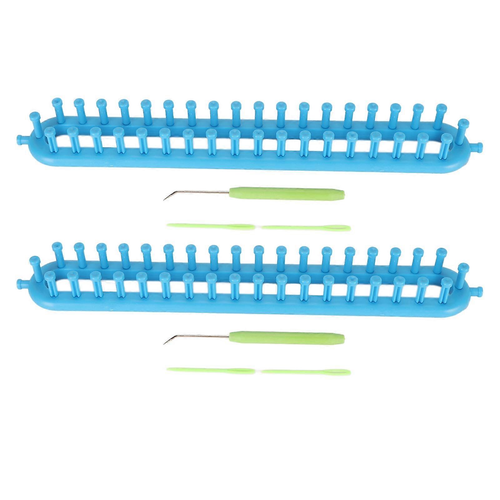 Lot de 2 métiers à tricoter longs de 36,8 cm de long, en plastique robuste, faciles à utiliser, pour écharpes, chapeaux et chaussettes
