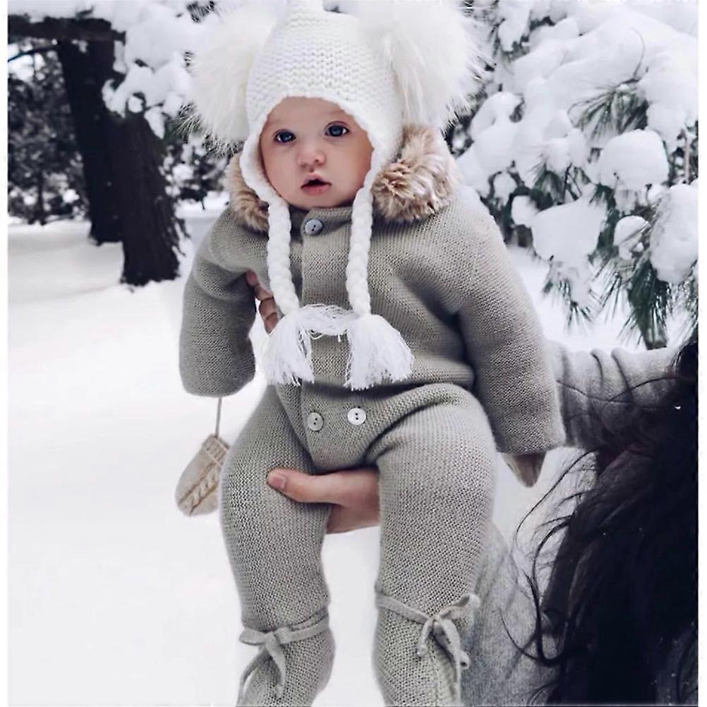 Baby Rompers Kids Rompers Cotton Hooded Autumn Winter Warm Romper