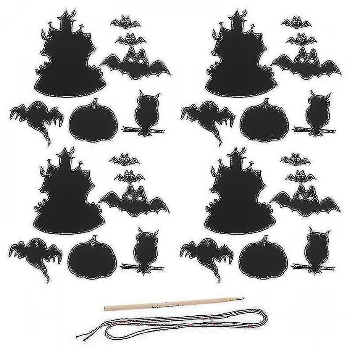 Halloween Decorations: Set of 8 Scratch Cards