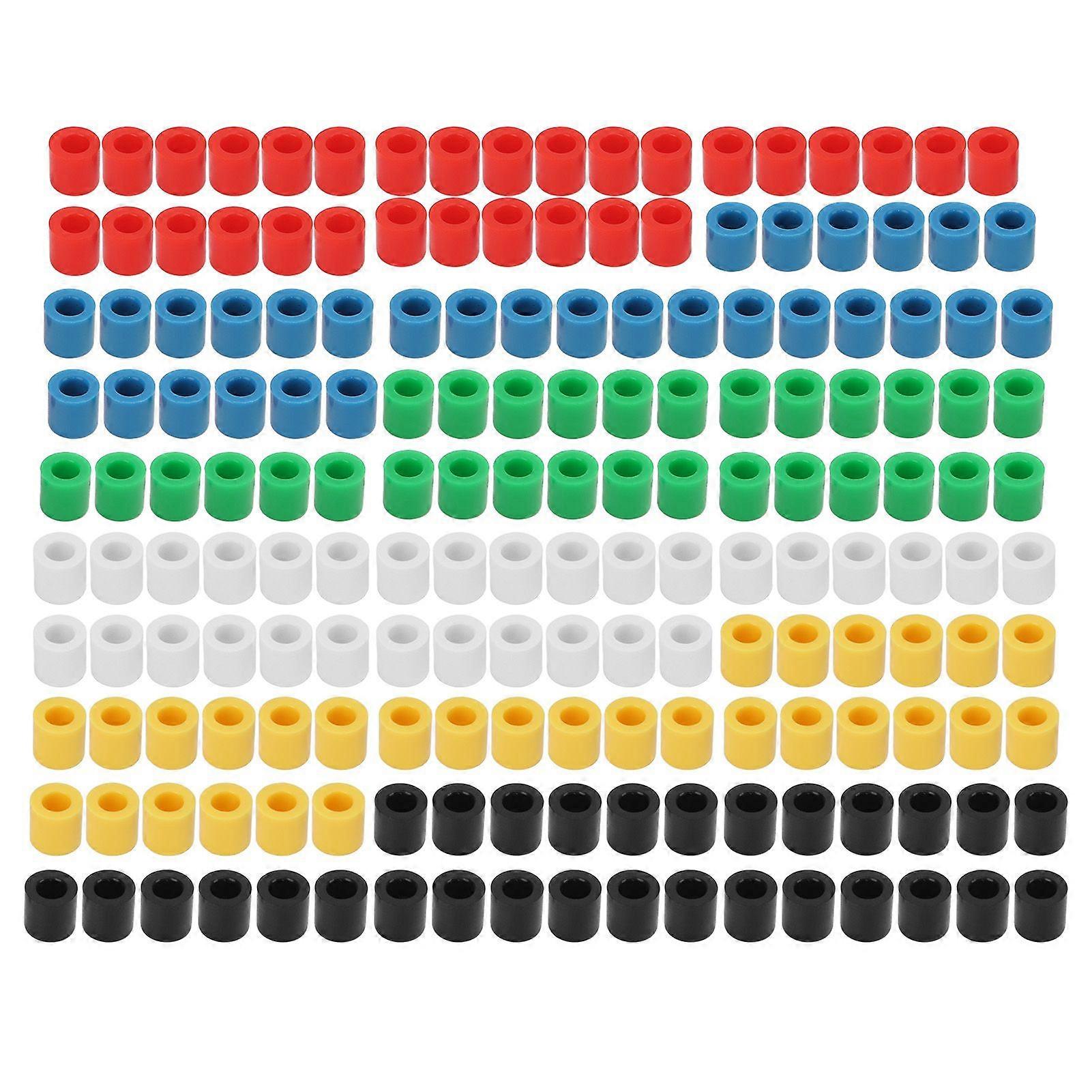 180 Pcs Breadboard Push Button Cover 6 Colors Round ABS Plastic Replacement Tact Switch Push Button Hat Set
