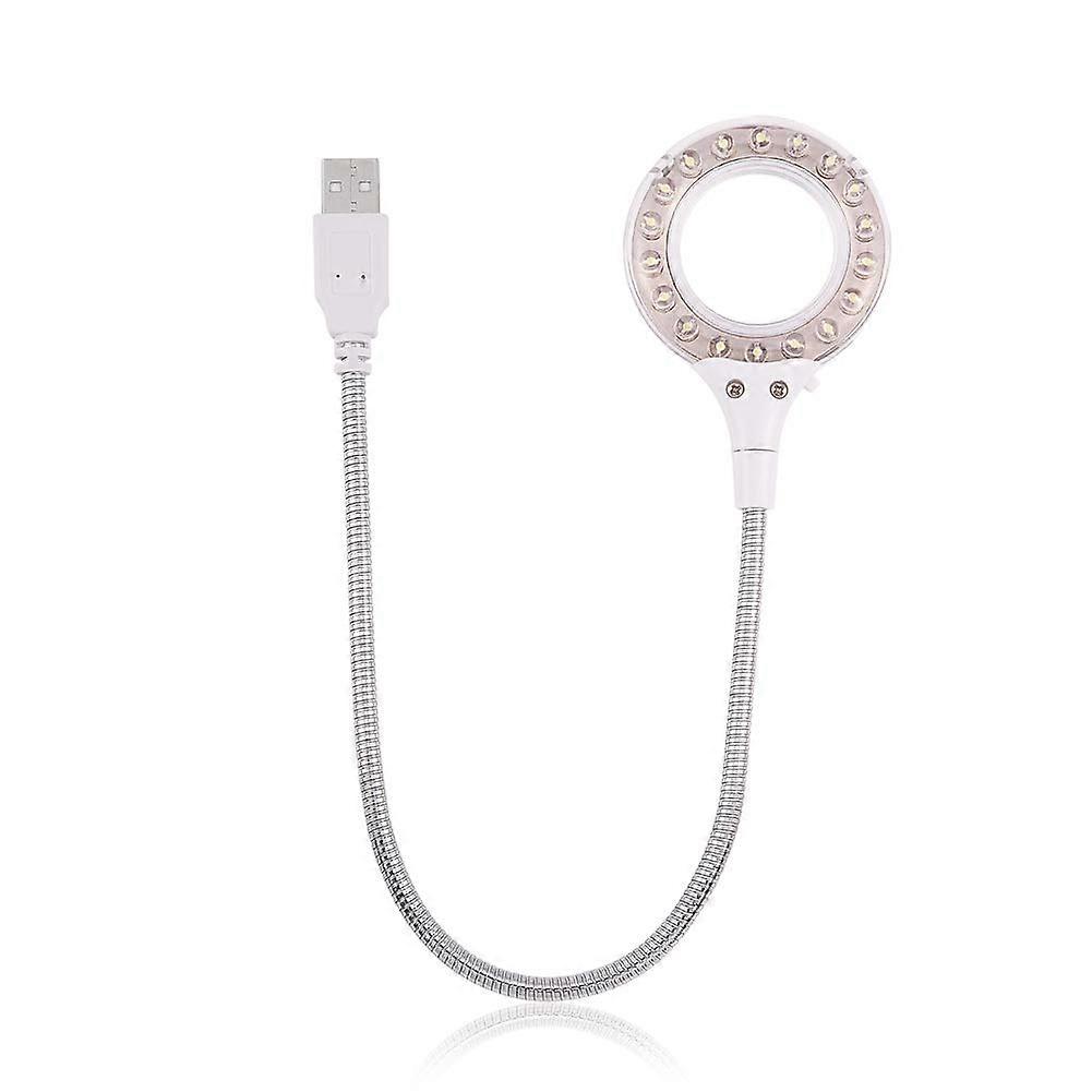 Portable USB LED Lamp 18 PCS, Flexible Mini Night Light 1.5W for Laptop, Reading, 360 Degree Rotation, White
