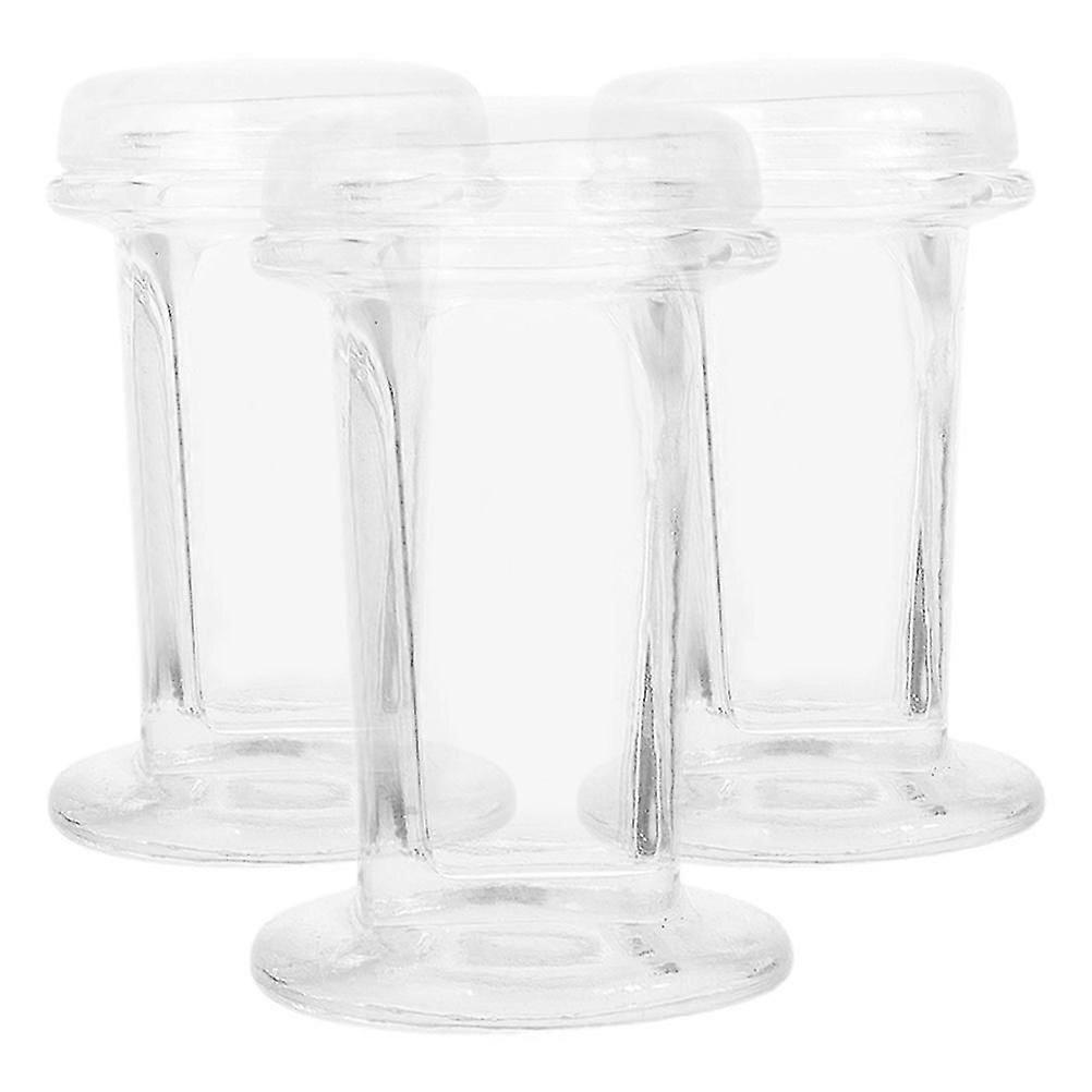 3pcs Glass Lid Staining Jar Holds 5 Microscope Slides, Clear Glass Staining Jar for Cell Samples Histology and Clinical Labs 60ml