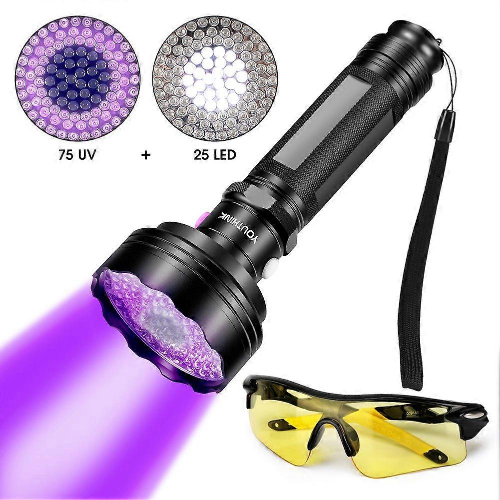 2 in 1 Powerful LED Torch Lamp 75Lumens UV Lamp 395NM Ultraviolet Light