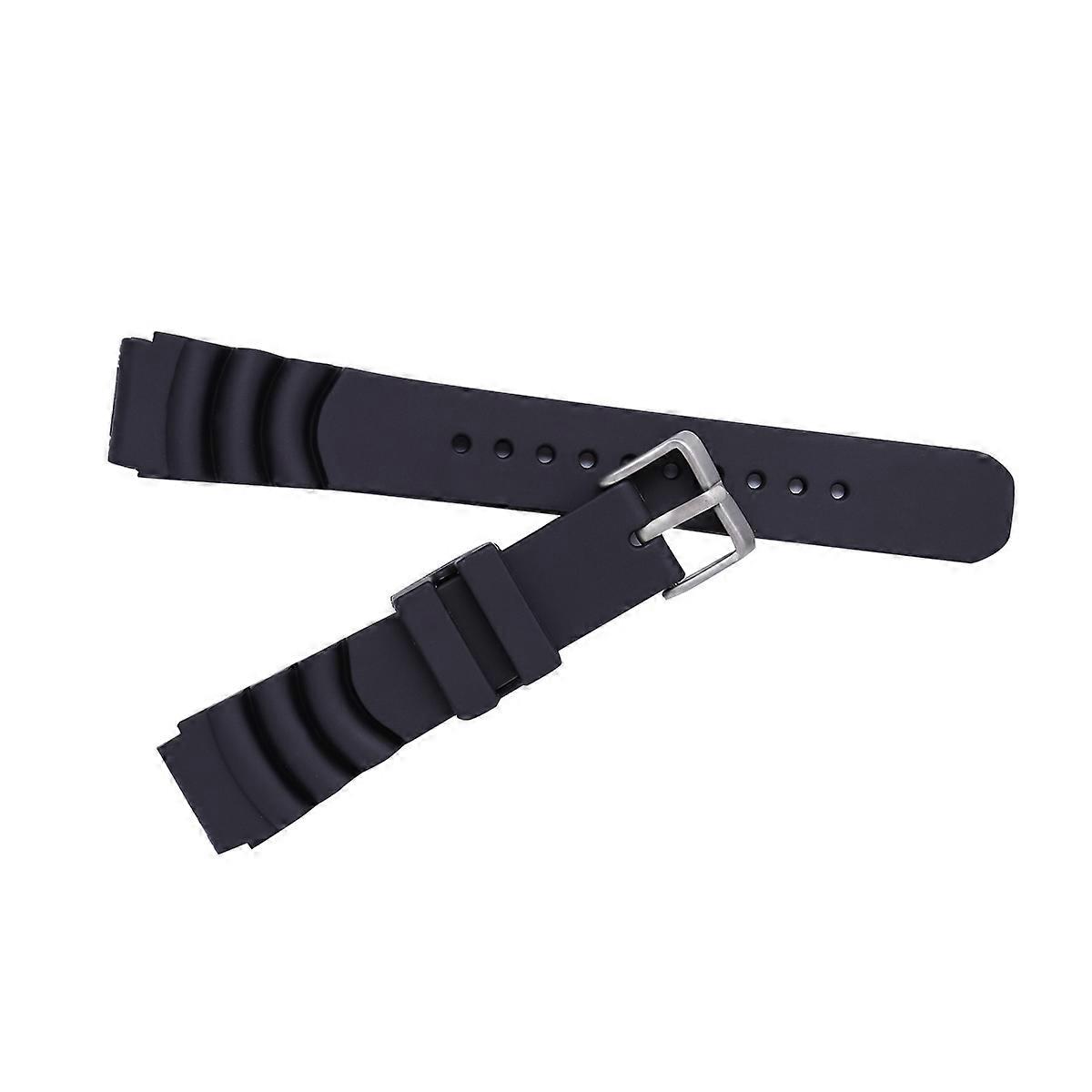 Silicone Watch Band Waterproof for Replacement 20mm Black Durable Strap