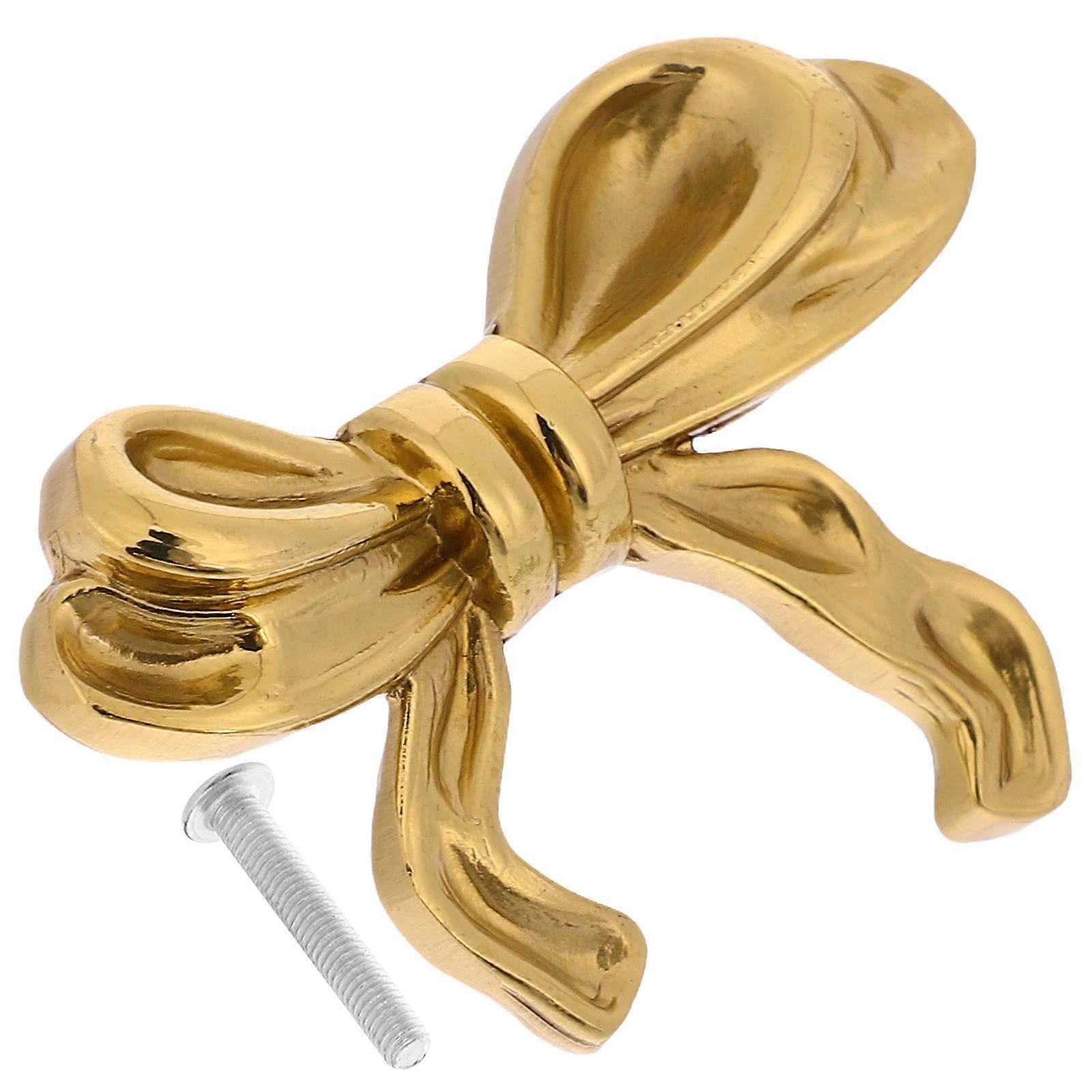 Vintage Bow Knobs Cabinet Pull Handle for Drawers 5Pcs Golden Copper