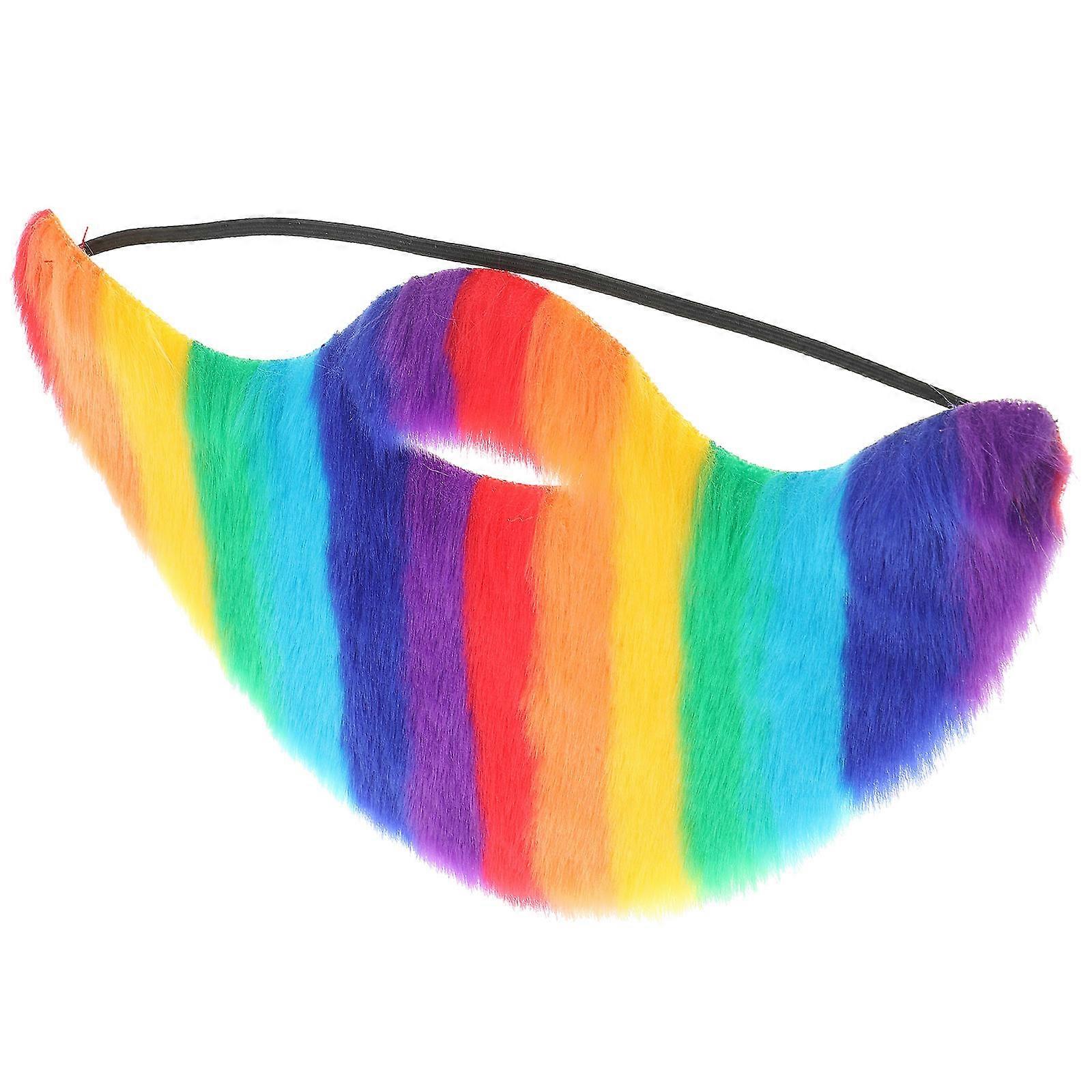 Simulation Mustache Rainbow Beard for Decoration 5Pcs Artificial Plush